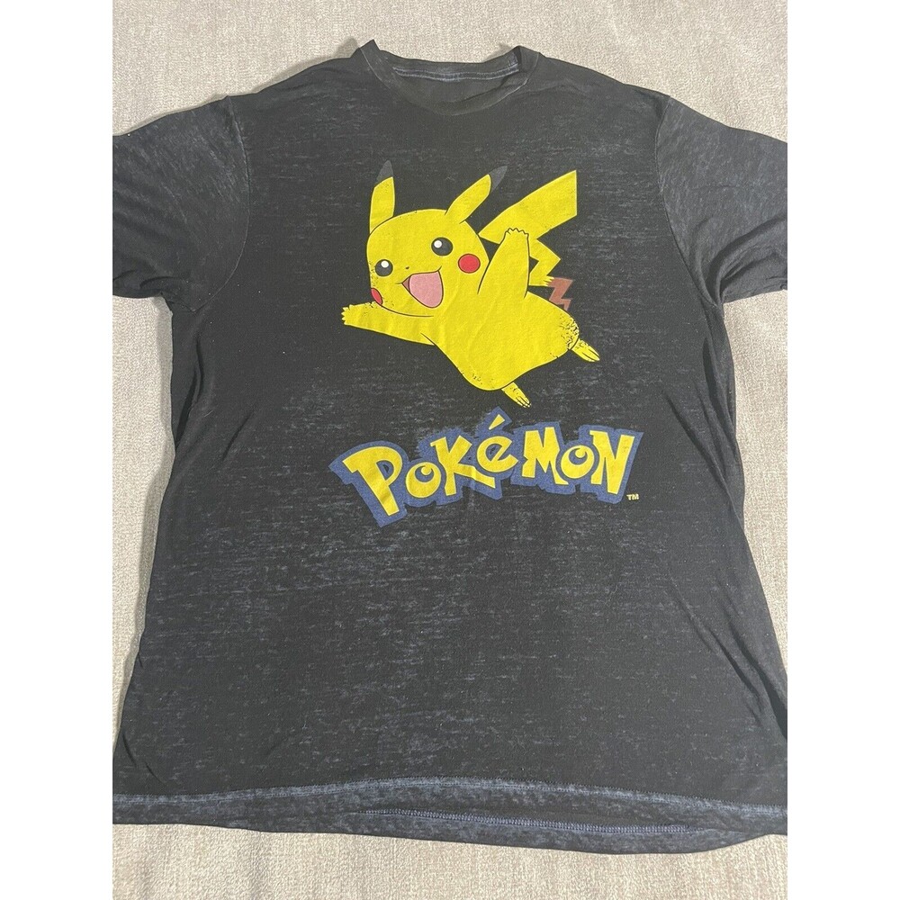 Pokemon Pikachu Shirt Men's Medium Short Sleeve Pikachu Black